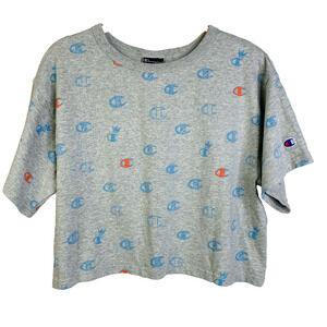Champion Logo Cropped Short Sleeve T-shirt Size L‎